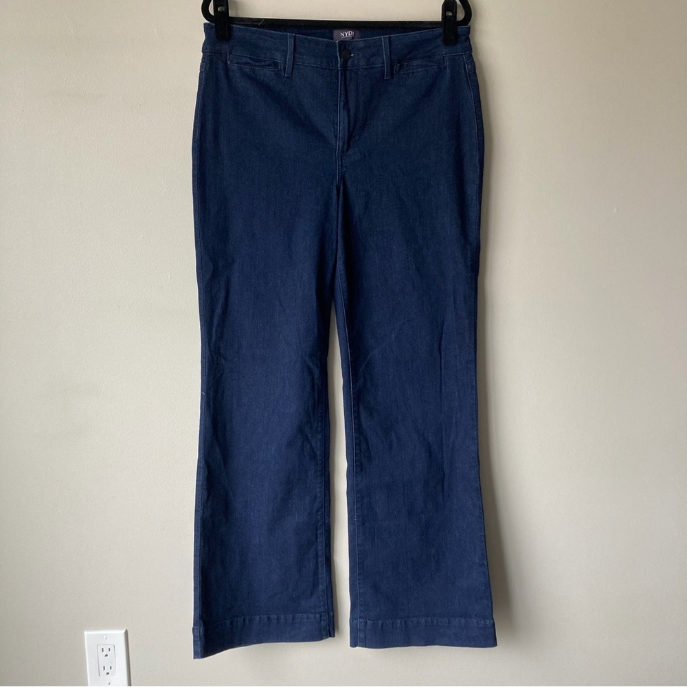 NYDJ High Rise Relaxed Fit Bootcut Dark Wash Denim Jeans Women’s 12.